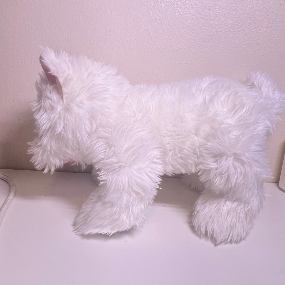 BAB Medium Westie Plush White Shaggy Highland Terrier Dog Stuffed Animal - Picture 2 of 13